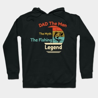 Funny Fishing Design Dad Gift Men Papa Fisherman Daddy Pop Fish Bass Hunting Hoodie